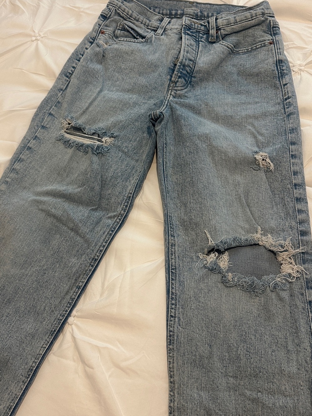 Old Navy Light Blue Distressed Mom Jeans